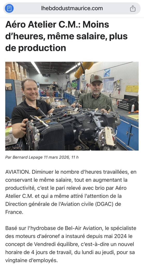 Aéro Atelier dans l’actualité : Nous sommes fiers de partager avec vous un bel article paru récemment dans L’Hebdo du St-Maurice.